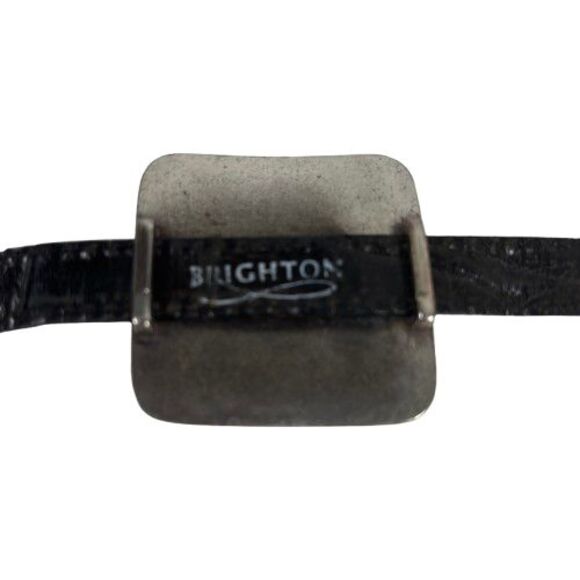 Brighton Concho Belt Women's Black Leather Silver Medallion Vintage 1993 Western - Picture 9 of 14